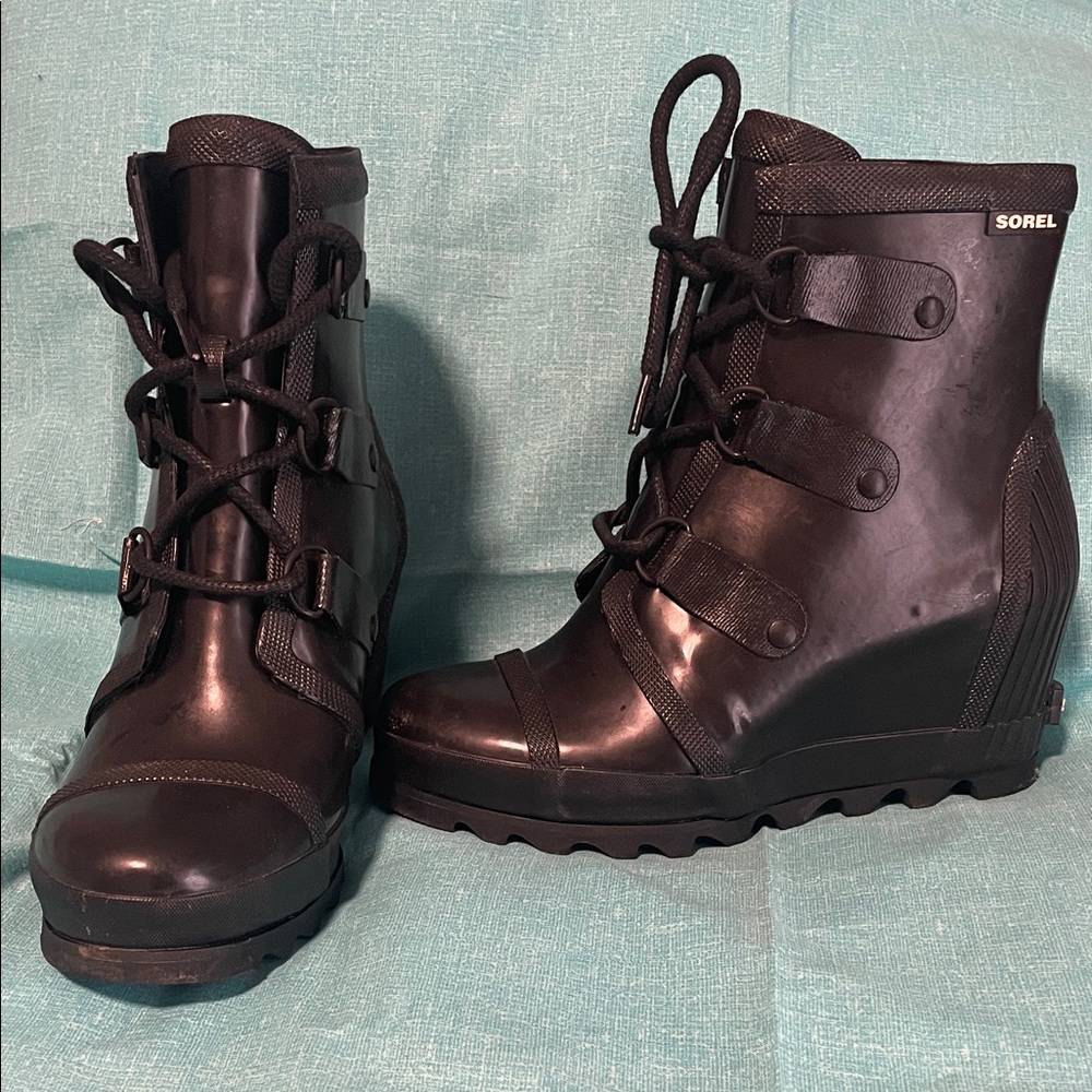 Sorel Joan Rain Wedge Boots
